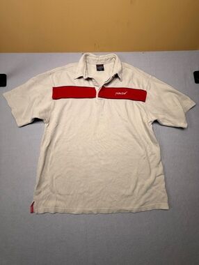 FUBU French Sport Polo Shirt Men XL White Red Casual
